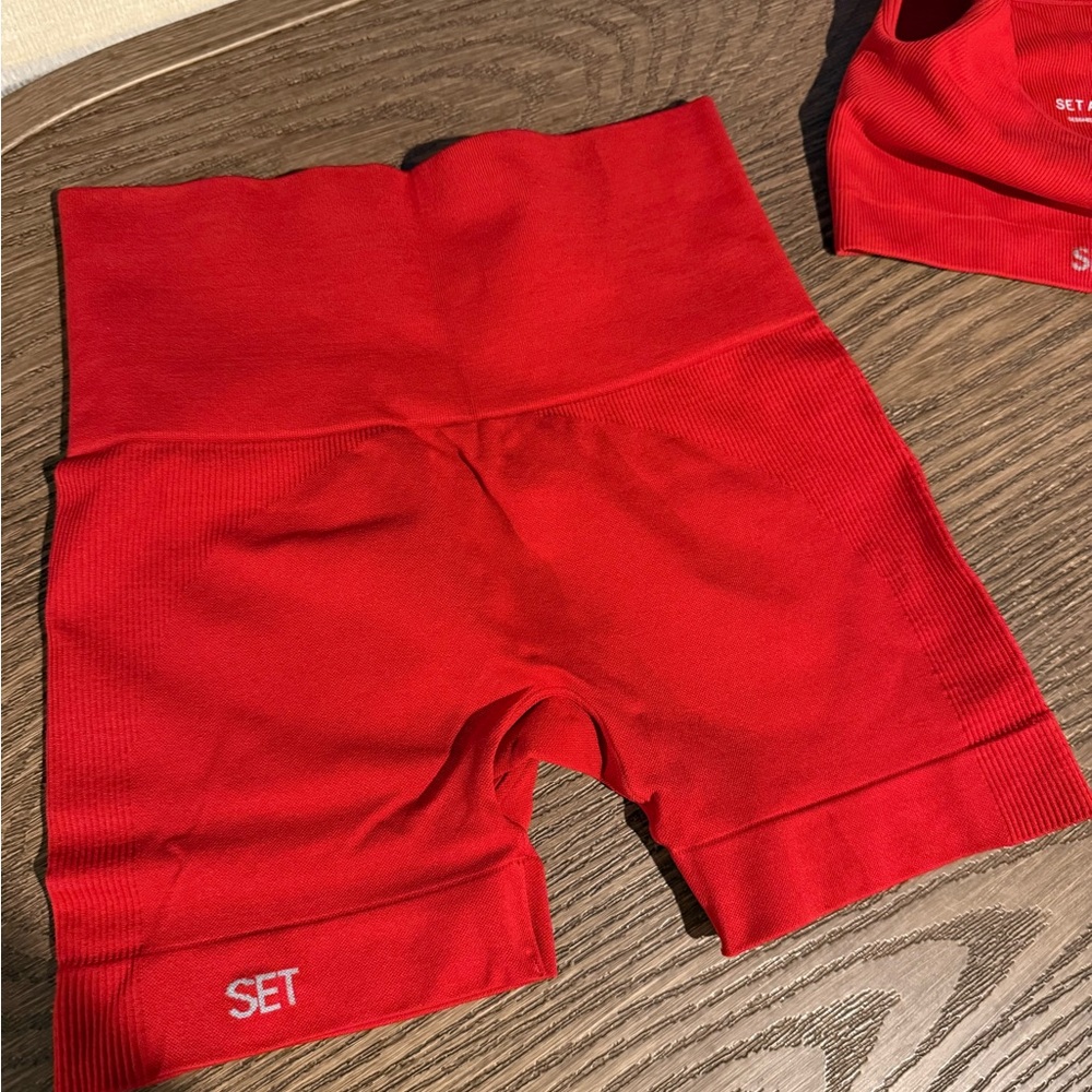 SET Active Red Ribbed Set - Picture 6 of 7
